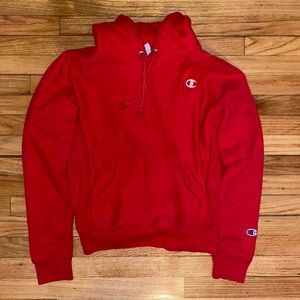 Red champion hoodie